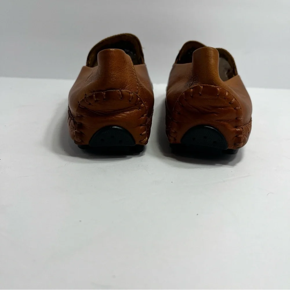 PIKOLINOS Jerez Brown Leather Slip On Woven Preppy Moccasins Loafers SZ 40